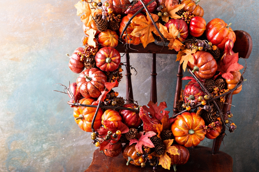 ハロウィンリース　秋の収穫祭リース　オータムリース　秋色リース　ハロウィン雑貨