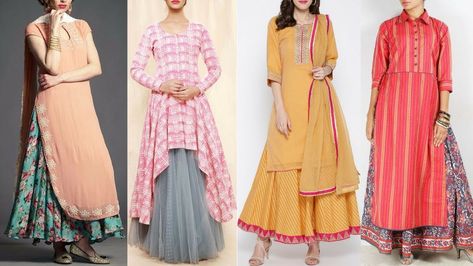 Buy Wine Straight Cut Kurta And Skirt Set In Cotton With Wave Print And  Gotta Embroidery On The Neckline Online  Kalki Fashion