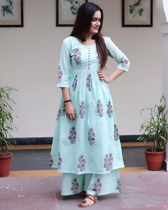 Cotton frock/dress/kurti/Aline in hacoba material – MyBudgetStore.in