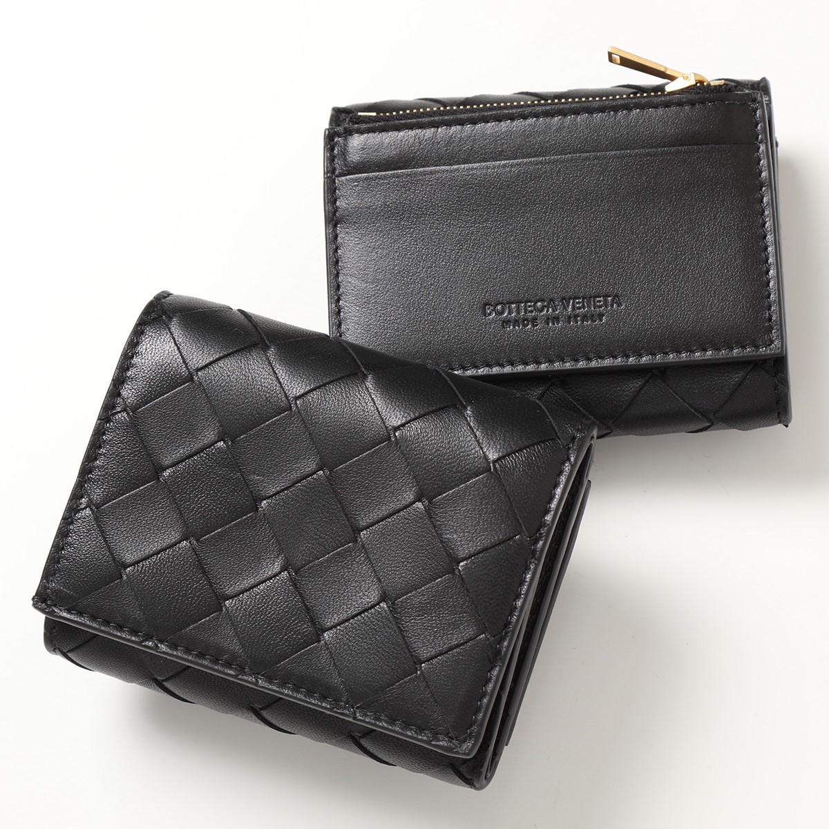 【新品】ボッテガ 二つ折りミディアム財布 132357-2040 ナッパ エバノ