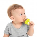 Anda mencari solusi aman untuk memperkenalkan makanan padat pada bayi usia berapa bulan? Empeng buah adalah opsi terbaik untuk membantu si kecil mencicipi buah dan sayur dengan aman.