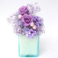 グラス (フラワーアレンジメント) 花の誕生日プレゼント(女性)