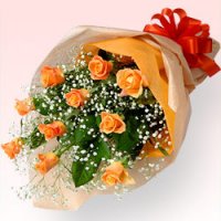 オレンジ (バラ) 花のプレゼント(お母さん・母)
