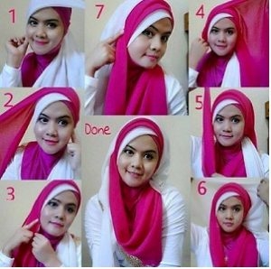 Model Jilbab 2 Warna Untuk Kebaya