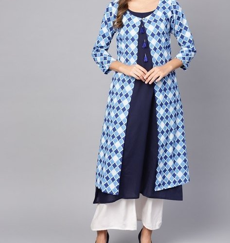 Buy CRYSFAB Long shrug with sleeveless inner kurti and pants Online at Best  Prices in India  JioMart