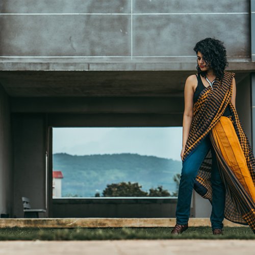 Try The Funky Saree Jeans Draping Style 