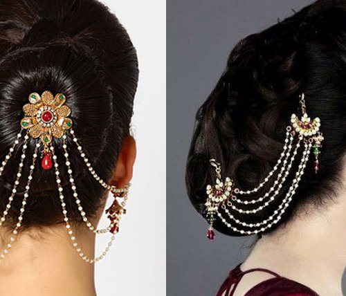 Pin by SRJ on Jewellary  Gold hair accessories Hair jewelry Beautiful  wedding hair