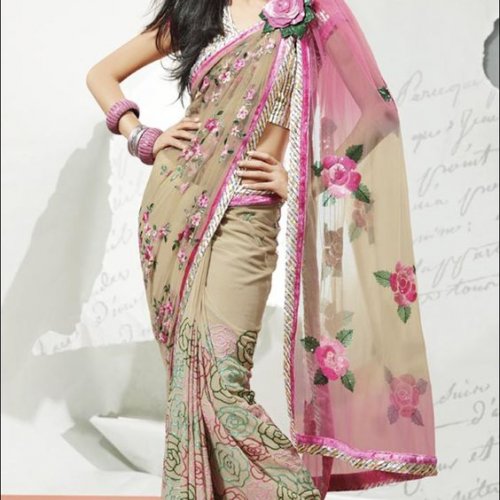 chiffon saree draping