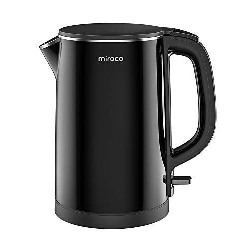 Anti-scald Tea Kettle 100% Stainless Steel BPA-Free Hot Water Boiler Auto Shut-Off Miroco Electric Kettle Temperature Control 1.7L Double Wall Keep Warm 1500W Fast Boiling-120V Boil-Dry Protection 