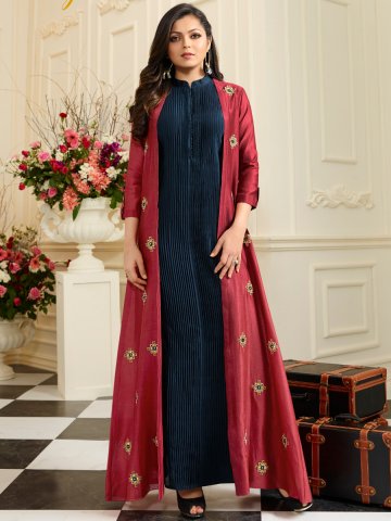 Buy online Straight Kurta With Mirror Work Jacket from Kurta Kurtis for  Women by Napra for ₹529 at 47% off | 2023 Limeroad.com