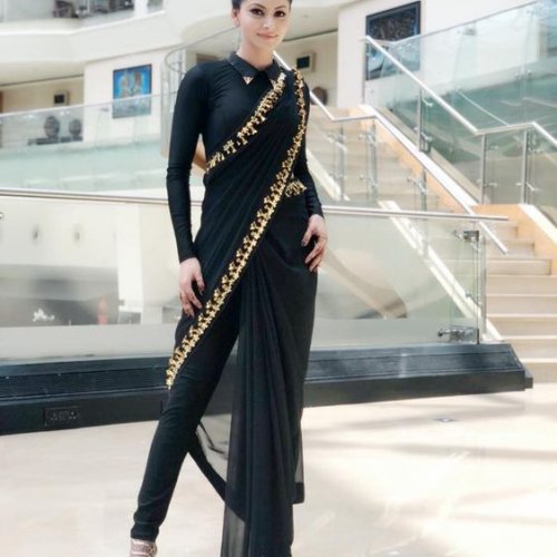 indo western saree with pants