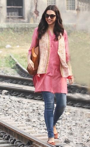 Denim kurtis with outlet jacket