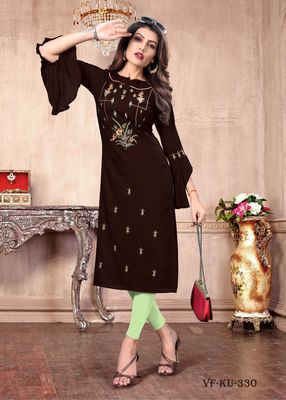Buy online Green Georgette Kurti from Kurta Kurtis for Women by Viva N Diva  for ₹699 at 67% off | 2023 Limeroad.com