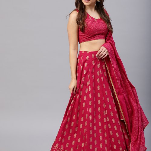 Red Banarasi Silk Readymade Circular Lehenga Choli 197960 | Lehenga saree  design, Half saree designs, Designer bridal lehenga choli