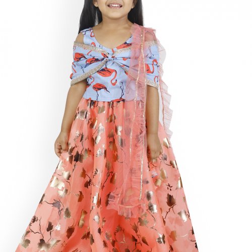 EVERWILLOW New south Indian traditional pattu pavadai Lehenga choli for  girls dress - EVERWILLOW - 3913959