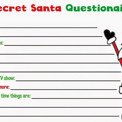family secret santa questionnaire