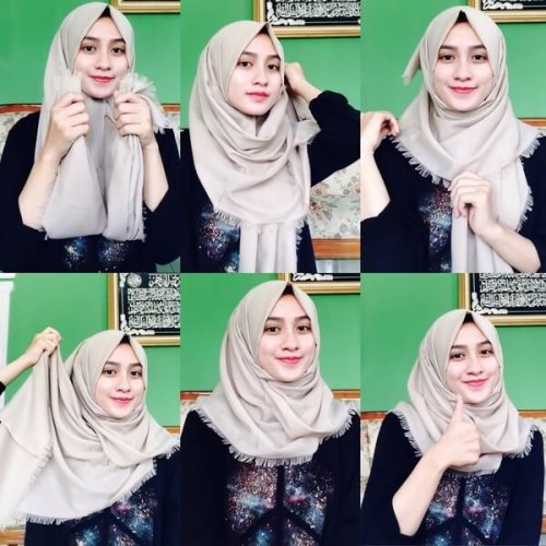 Model Jilbab Segi Empat Untuk Baju Kebaya