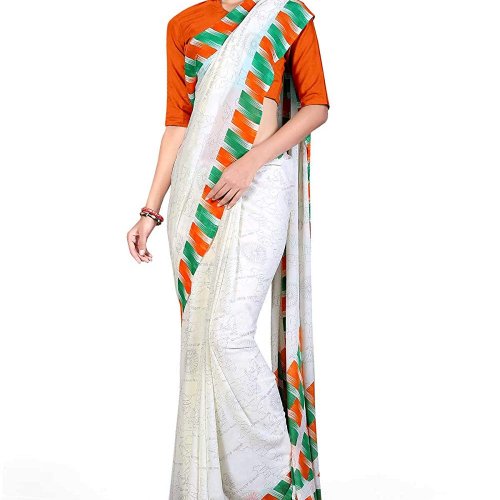 Lady in Tricolor saree of Indian flag for 26th January Happy Republic Day  of India Stock Vector by ©vectomart 178653848