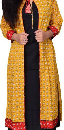 Buy Indian Women' Rayon Cotton Kurti Jacket With Crop Top & Online in India  - Etsy