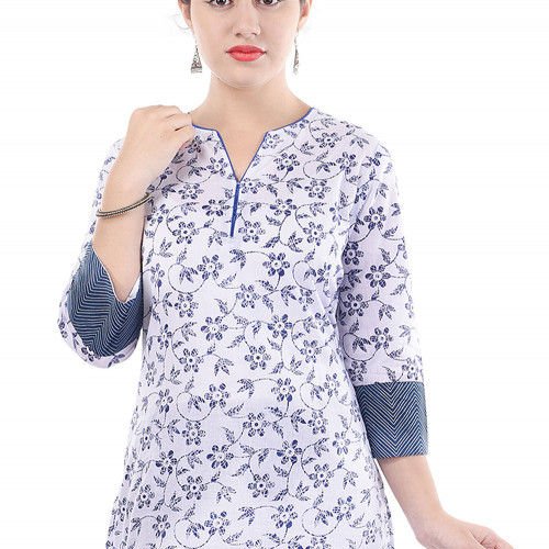 white short kurti with jeans