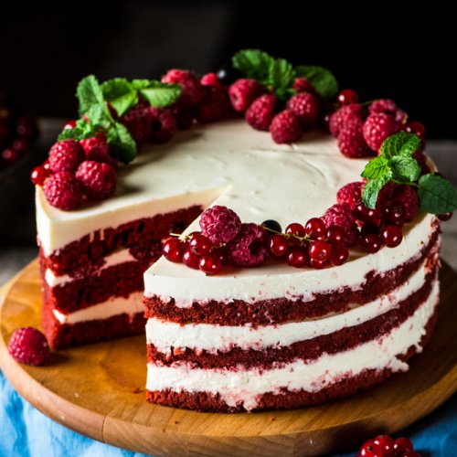 Kue Ultah Red Velvet Buah Cute Images
