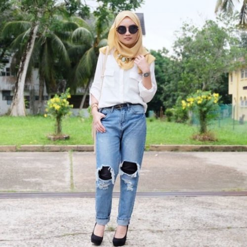  Style  Hijab  Celana  Jeans