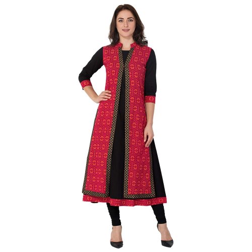 Double layer kurti hot sale with jacket