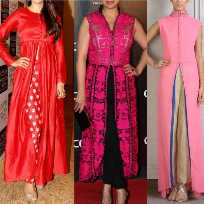 Light Pink Color Long Kurti with Sharara Pant  Minu Fashions