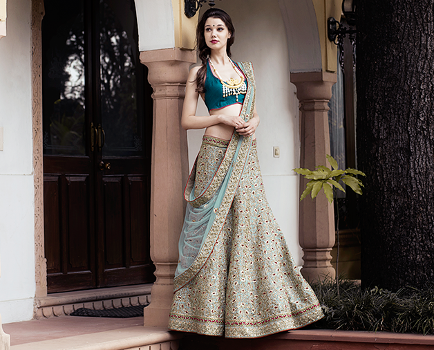 Lehenga Half Sarees Are A Great Way To Flaunt The Navel So If You