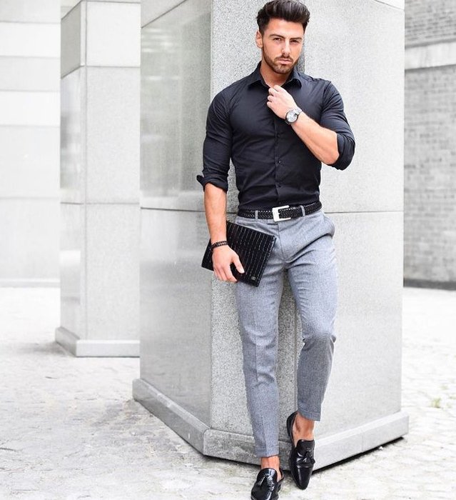 Buy Men Black Custom Slim Fit Solid Formal Trousers online  Looksgudin