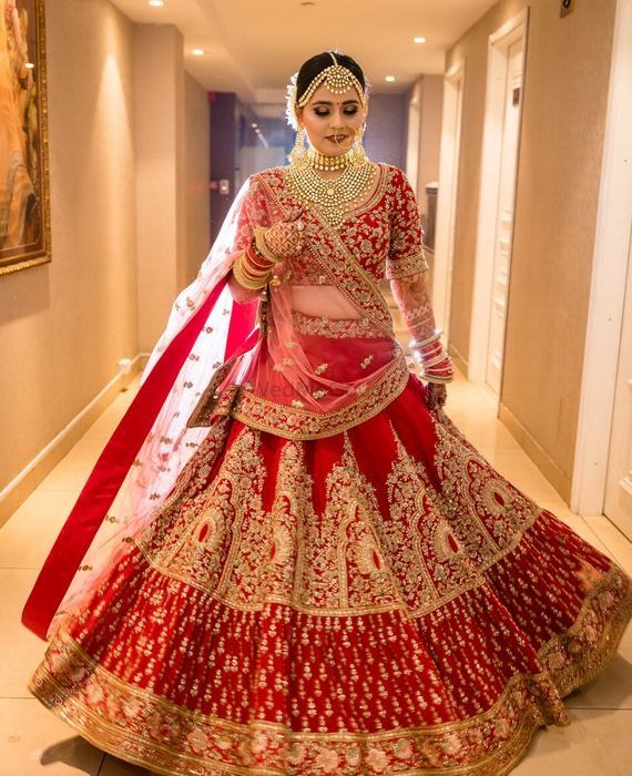 Bridal Red And Golden Embroidered Wedding Lehenga Choli Atelier Yuwa Ciao Jp