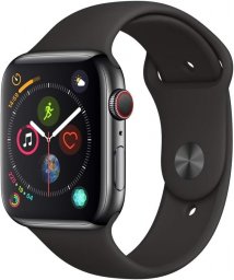 Apple Watch Series 4 GPS + Cellularモデル 44mm Apple Watch Series 4(GPS + Cellularモデル)- 44mmスペースブラックステンレススチールケースとブラックスポーツバンド