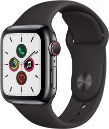 Apple Watch Series 5 GPS + Cellularモデル 40mm Apple Watch Series 5(GPS + Cellularモデル)- 40mmスペースブラックステンレススチールケースとブラックスポーツバンド - S/M & M/L