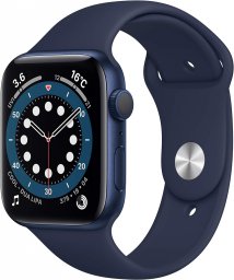 Apple Watch Series 6 GPSモデル 44mm 最新 Apple Watch Series 6(GPSモデル)- 44mmブルーアルミニウムケースとディープネイビースポーツバンド
