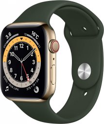 Apple Watch Series 6 GPS + Cellularモデル 44mm 最新 Apple Watch Series 6(GPS + Cellularモデル)- 44mmゴールドステンレススチールケースとキプロスグリーンスポーツバンド