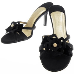 ★CHANEL シャネル★ ミュール 黒 レディース 36 CHANEL Pearl Crystal CC Mules Sandals 36 Black 1728956