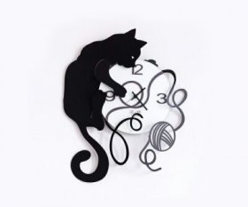 新品未使用アルティエメスティエリ 壁掛け時計 猫 金魚Arti＆Mestieri Arti＆Mestieriアルティ・エ・メスティエリ) ハンターキャット