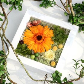 壁掛けのプリザーブドフラワー