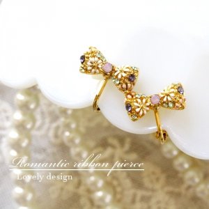 9am リボンイヤリング