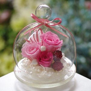 ガラスドーム プリザーブドフラワー