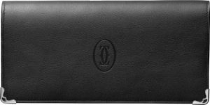 マスト ドゥ カルティエ ラウンドジップインターナショナル ウォレット カーフスキン ステンレススティール フィニッシュ