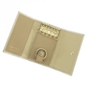 ネプチューン クリスタルスタースタッズ付き ウォッシュド メタリック ディアスキン キ―ケース