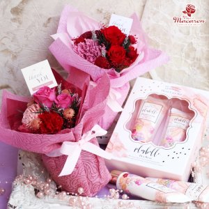 プリザーブドフラワーとハンドクリームのセット
