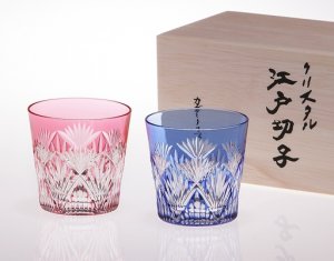江戸切子の名入れペアグラス　