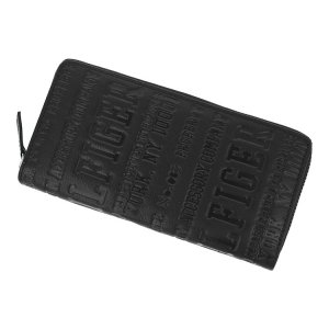 型押しロゴ ラウンドファスナー 長財布