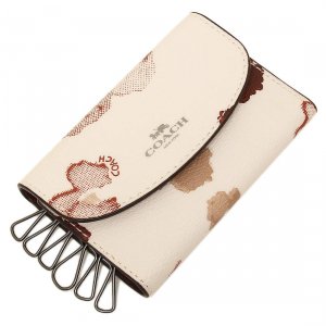 ハーフトーン フローラル プリント キーケース