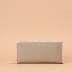 シンプルバイカラーラウンドジップ 長財布