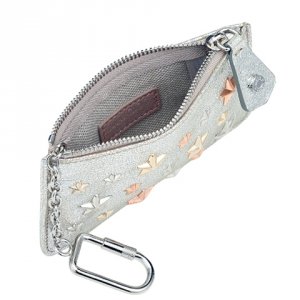 ナンシー マルチメタリックミックス スタースタッズ付き グリッターレザー キ―ケース