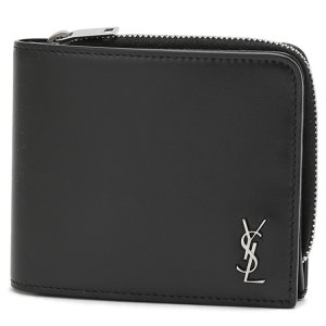 タイニーモノグラム イースト/ウエスト ジップアラウンド ウォレット マットレザー メタルロゴ