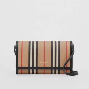 アイコンストライプEキャンバス ウォレット ウィズ デタッチャブルストラップ